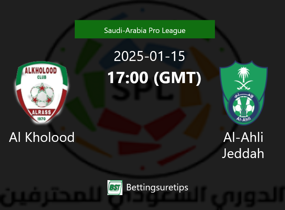 Al Kholood vs Al-Ahli Jeddah Prediction Betting Tips & Correct Score