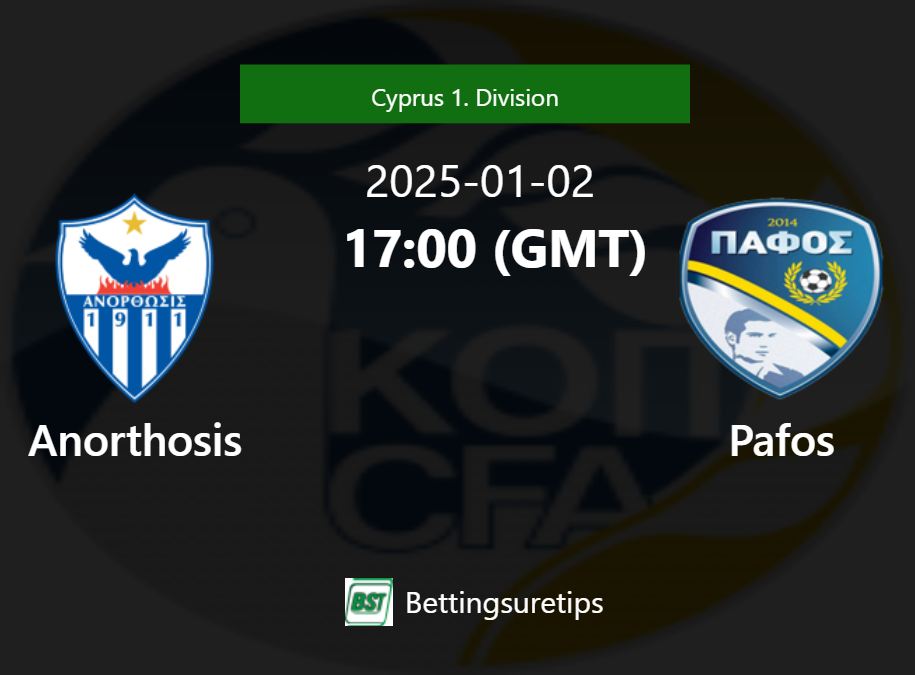 Anorthosis vs Pafos Prediction Betting Tips & Correct Score