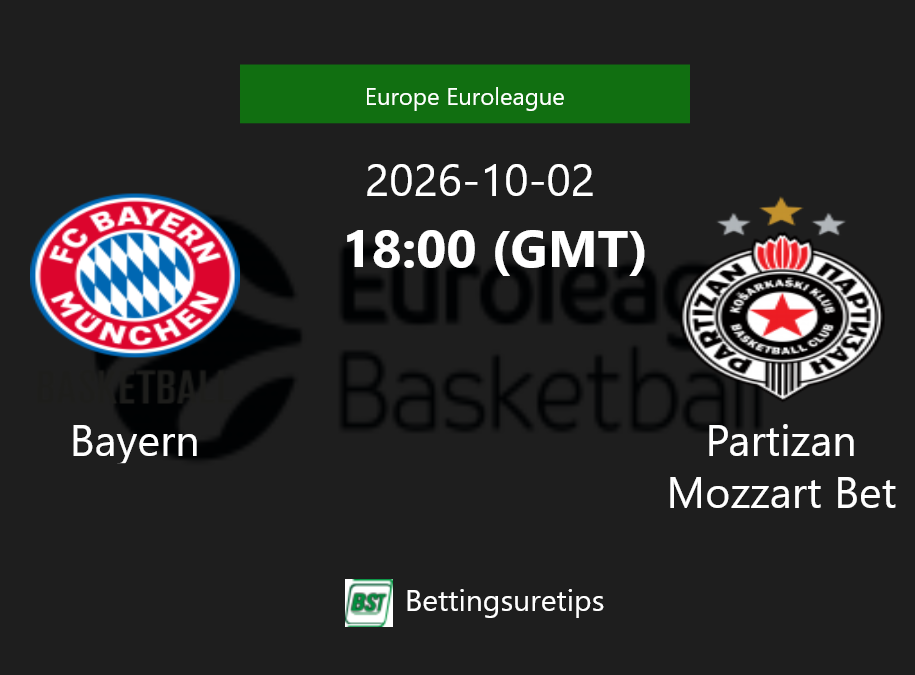 Bayern vs Partizan Mozzart Bet Prediction and Pick - Europe Euroleague Bayern vs Partizan Mozzart Bet Prediction and Pick - Europe Euroleague