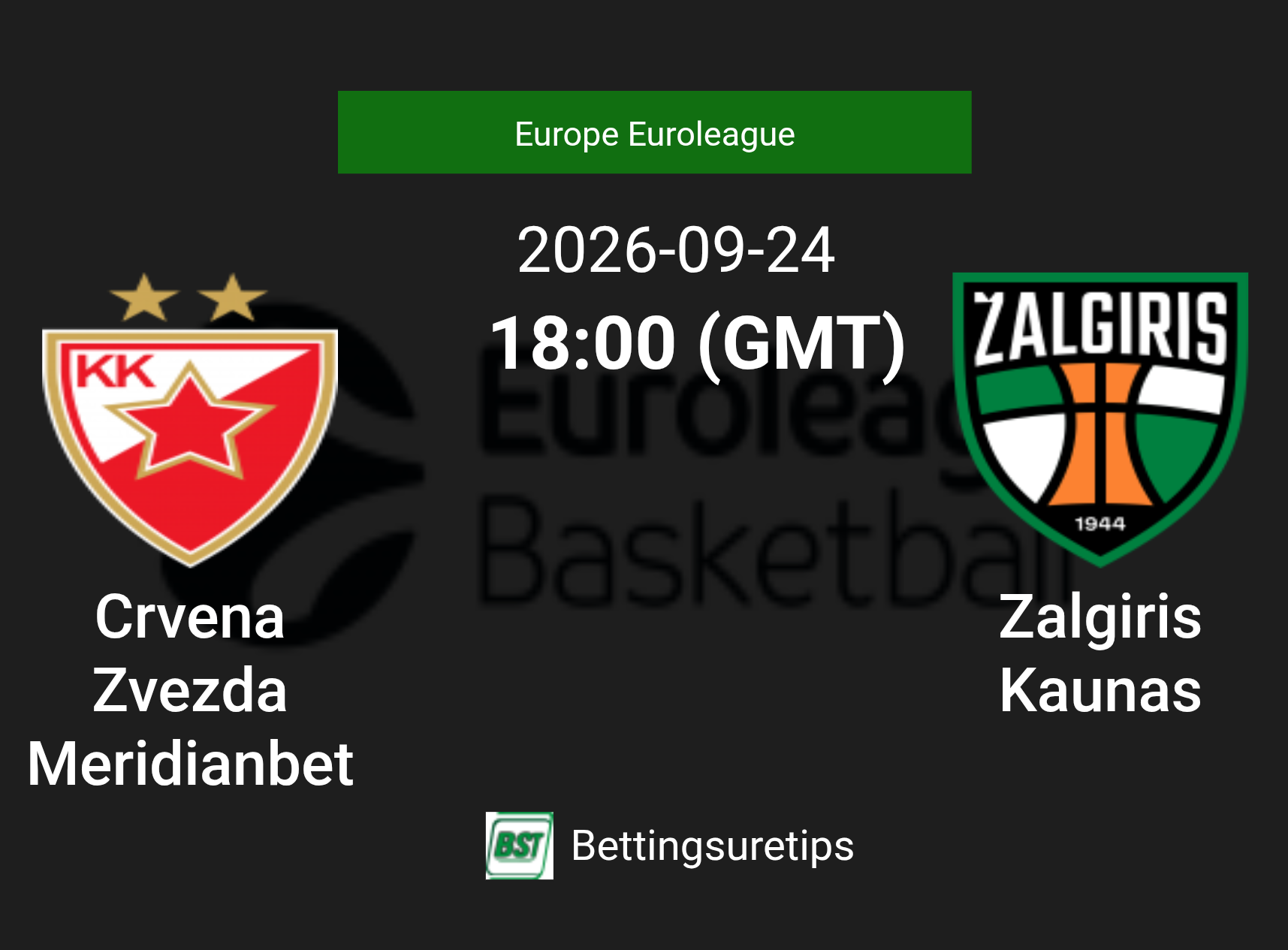 Crvena Zvezda Meridianbet vs Zalgiris Kaunas Prediction and Pick - Europe Euroleague Crvena Zvezda Meridianbet vs Zalgiris Kaunas Prediction and Pick - Europe Euroleague