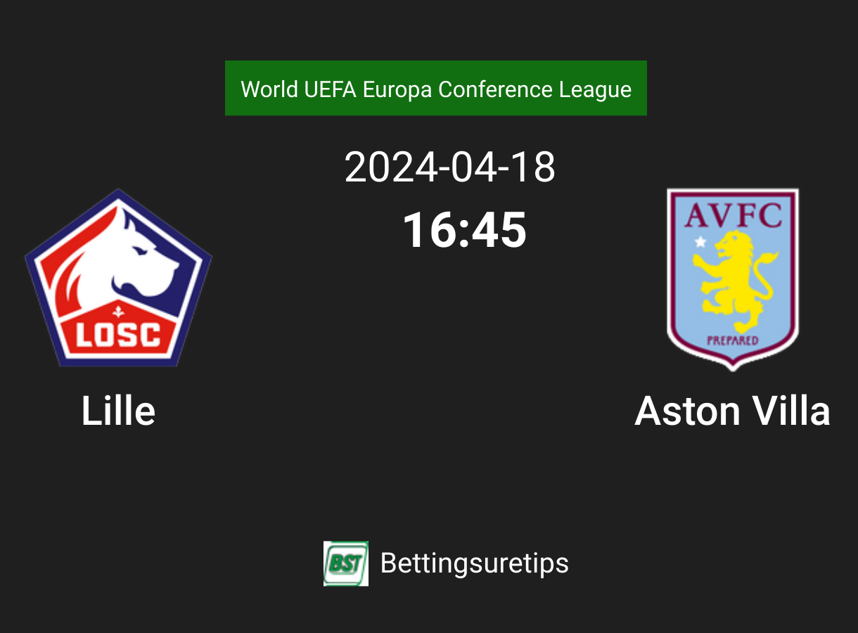 Lille Vs Aston Villa's Predictions, Betting Tips & Correct Score