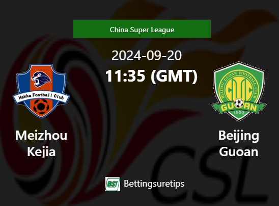 Meizhou Kejia vs Beijing Guoan Prediction Betting Tips & Correct Score