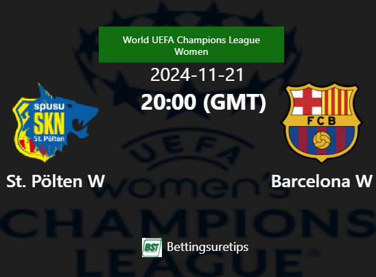 St. Pölten W vs Barcelona W Prediction Betting Tips & Correct Score