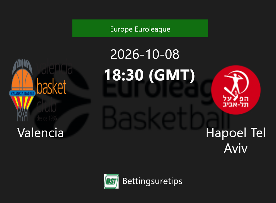 Valencia vs Hapoel Tel Aviv Prediction and Pick - Europe Euroleague Valencia vs Hapoel Tel Aviv Prediction and Pick - Europe Euroleague
