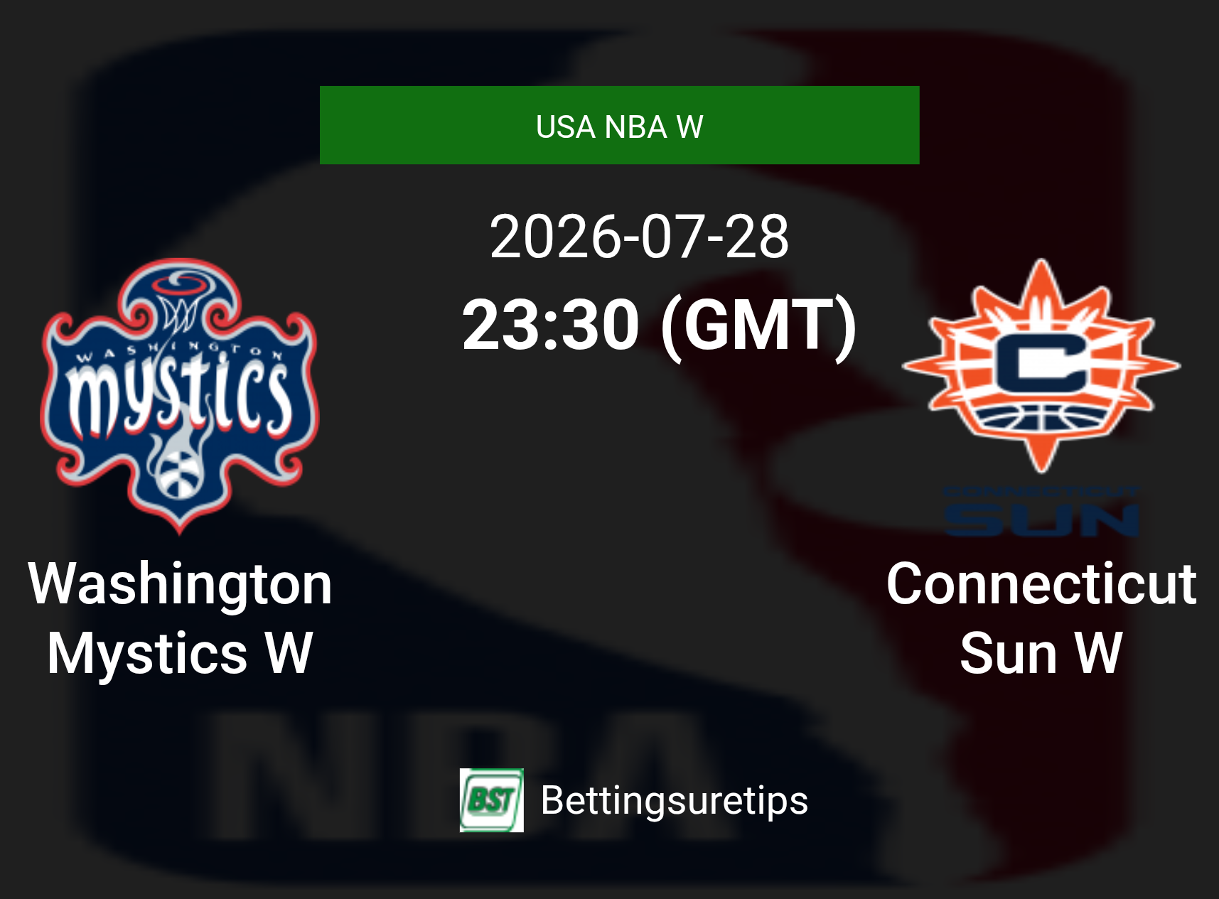 Washington Mystics W vs Connecticut Sun W Prediction and Pick - USA NBA W Washington Mystics W vs Connecticut Sun W Prediction and Pick - USA NBA W