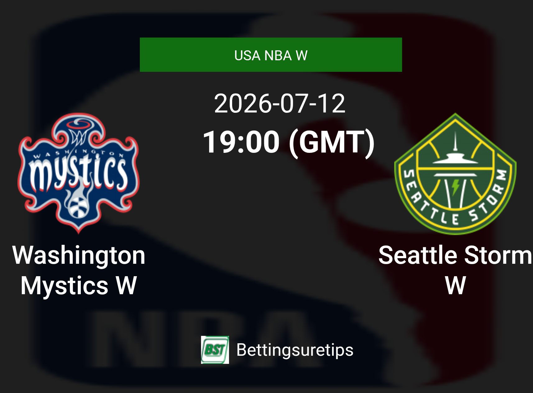 Washington Mystics W vs Seattle Storm W Prediction and Pick - USA NBA W Washington Mystics W vs Seattle Storm W Prediction and Pick - USA NBA W