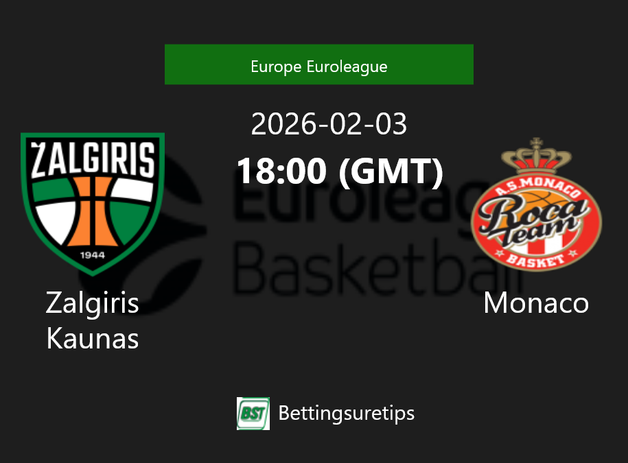 Zalgiris Kaunas vs Monaco Prediction and Pick - Europe Euroleague Zalgiris Kaunas vs Monaco Prediction and Pick - Europe Euroleague