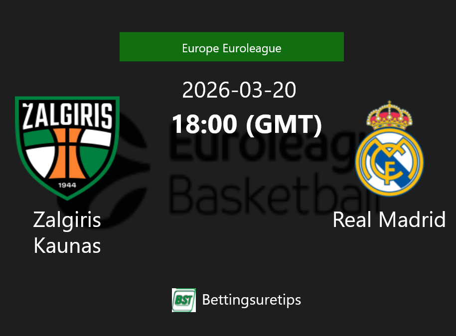 Zalgiris Kaunas vs Real Madrid Prediction and Pick - Europe Euroleague Zalgiris Kaunas vs Real Madrid Prediction and Pick - Europe Euroleague